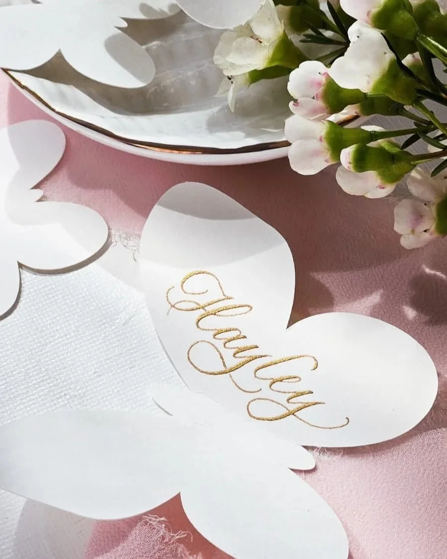 Custom butterfly placecard 
