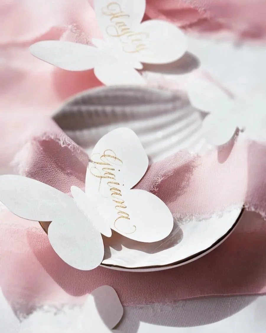 Custom butterfly placecard 