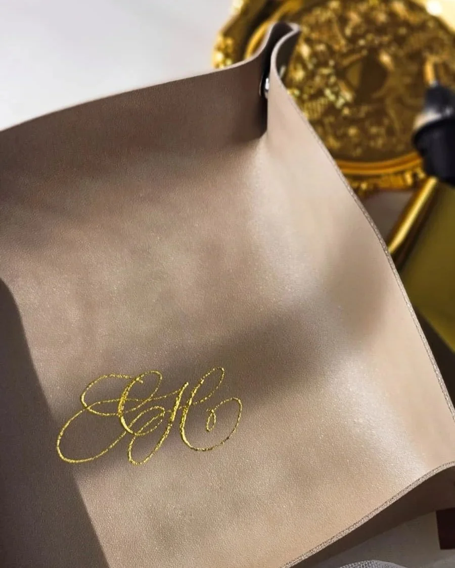 Personalised Hot Foiling on Faux Leather Tray