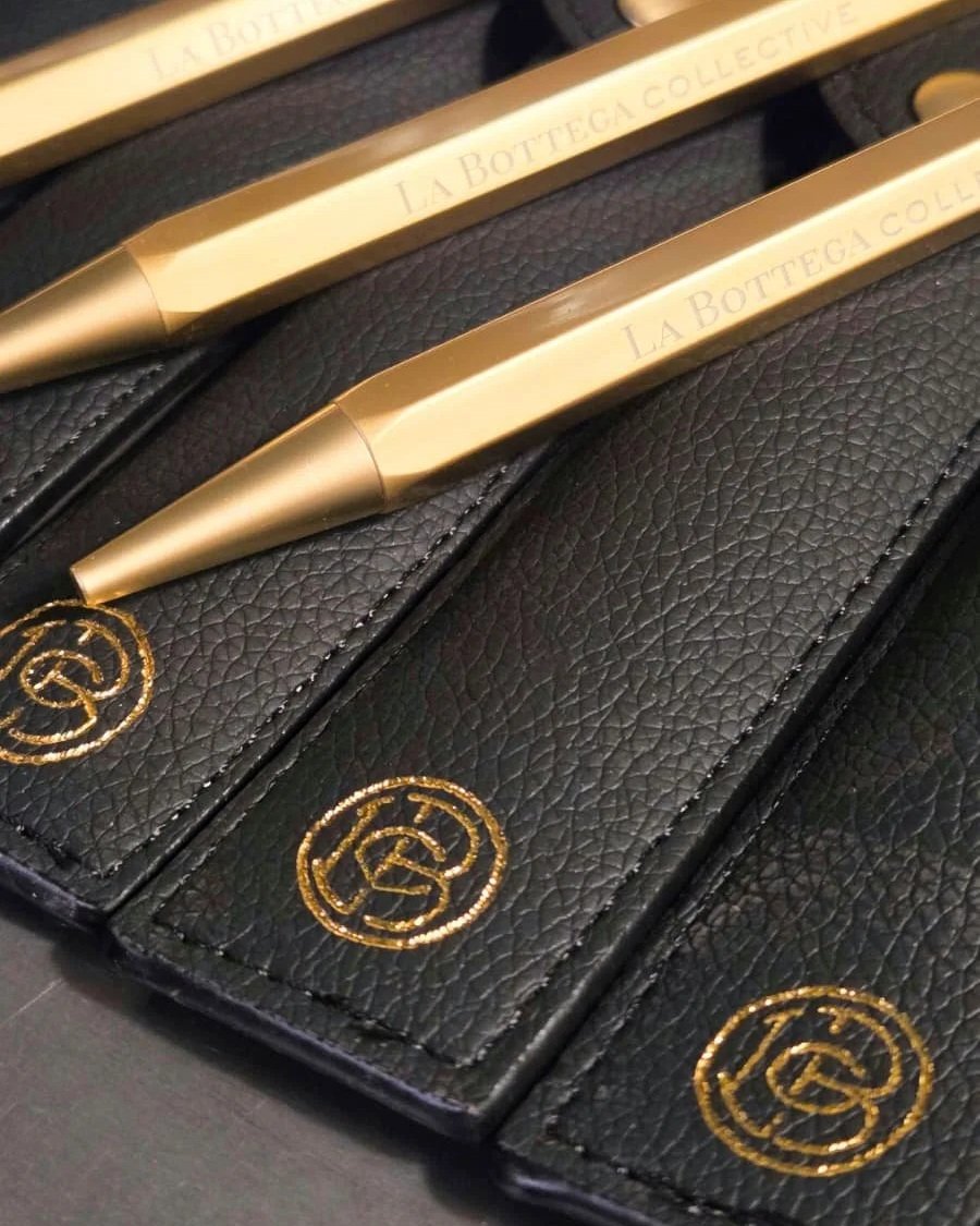 Logo hot foiling for La Bottega Collective