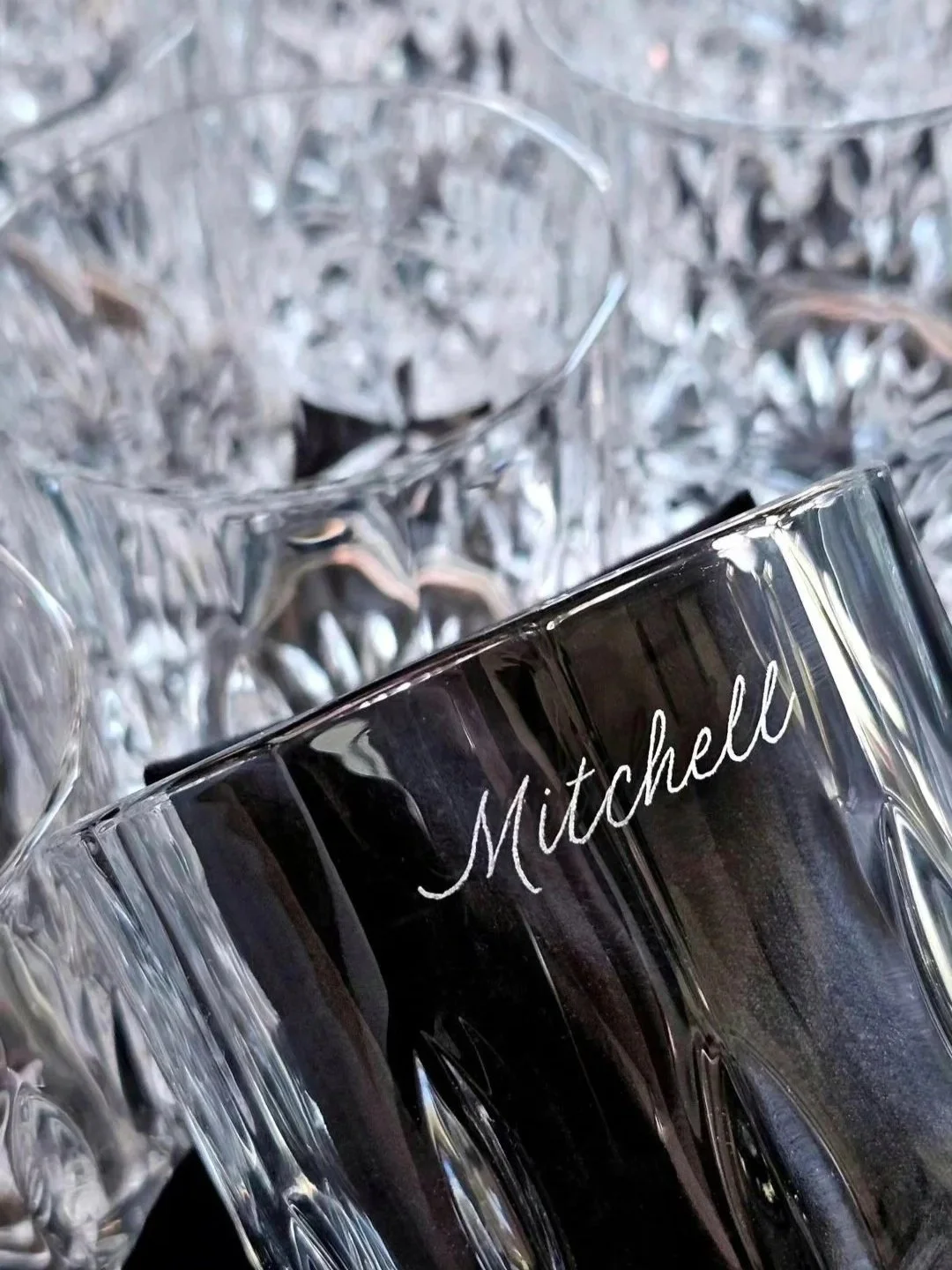 Engraving on Wild Turkey's whisky glasses