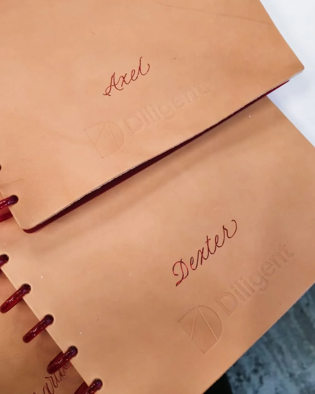 Calligraphy Hot Foiling on Corporate Branded Notebook