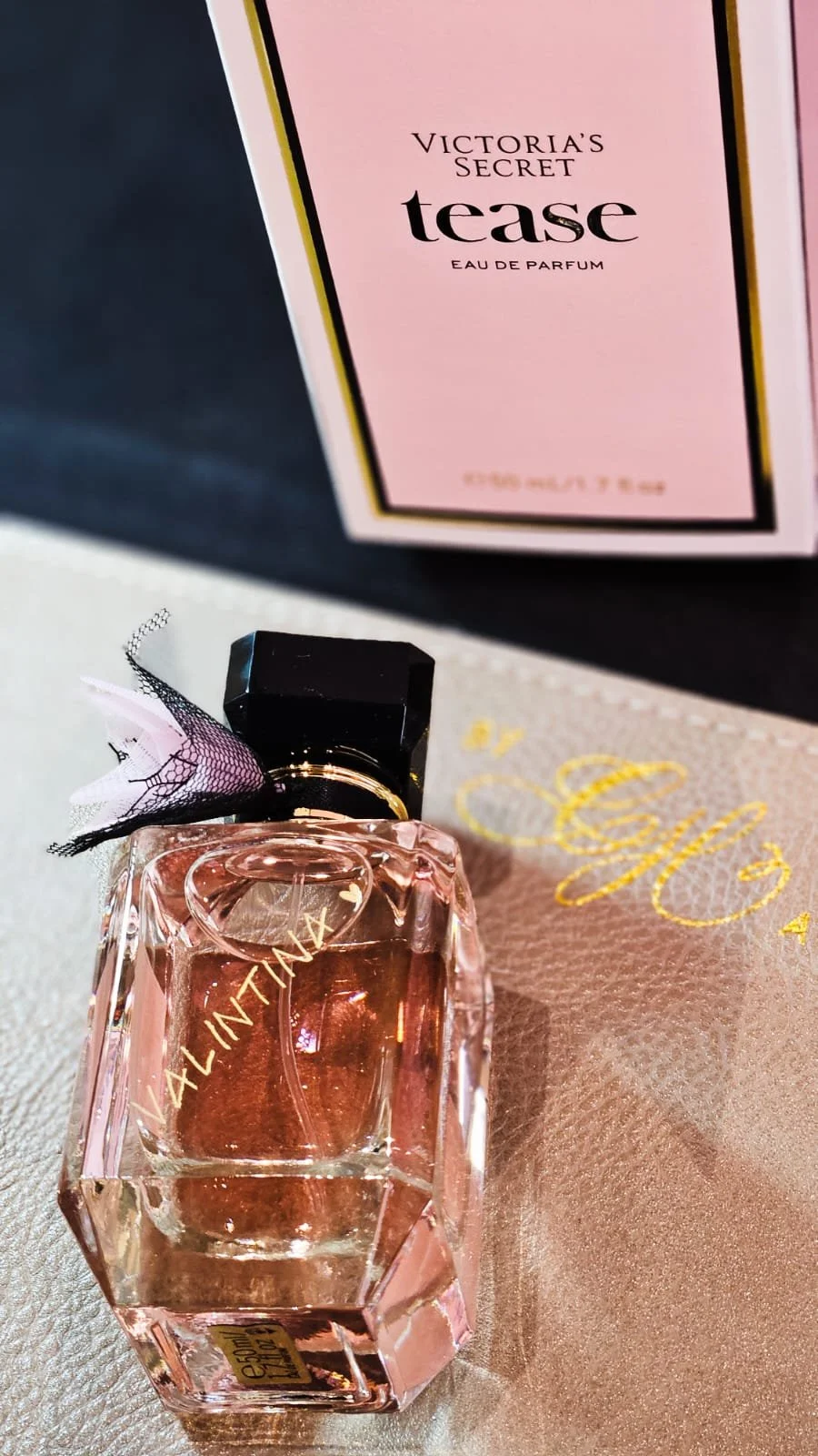 Engraved Victoria Secret Fragrance in Architectural Font