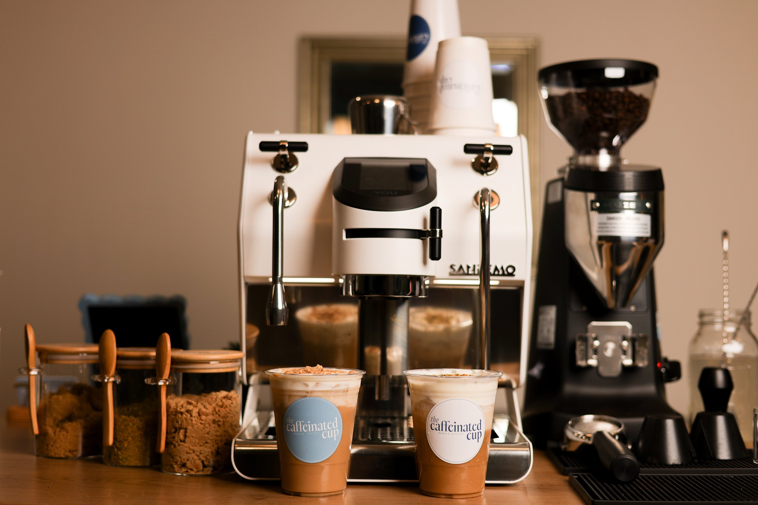 Sanremo You espresso machine used on a mobile coffee bar set up for catering at a South Jersey event.