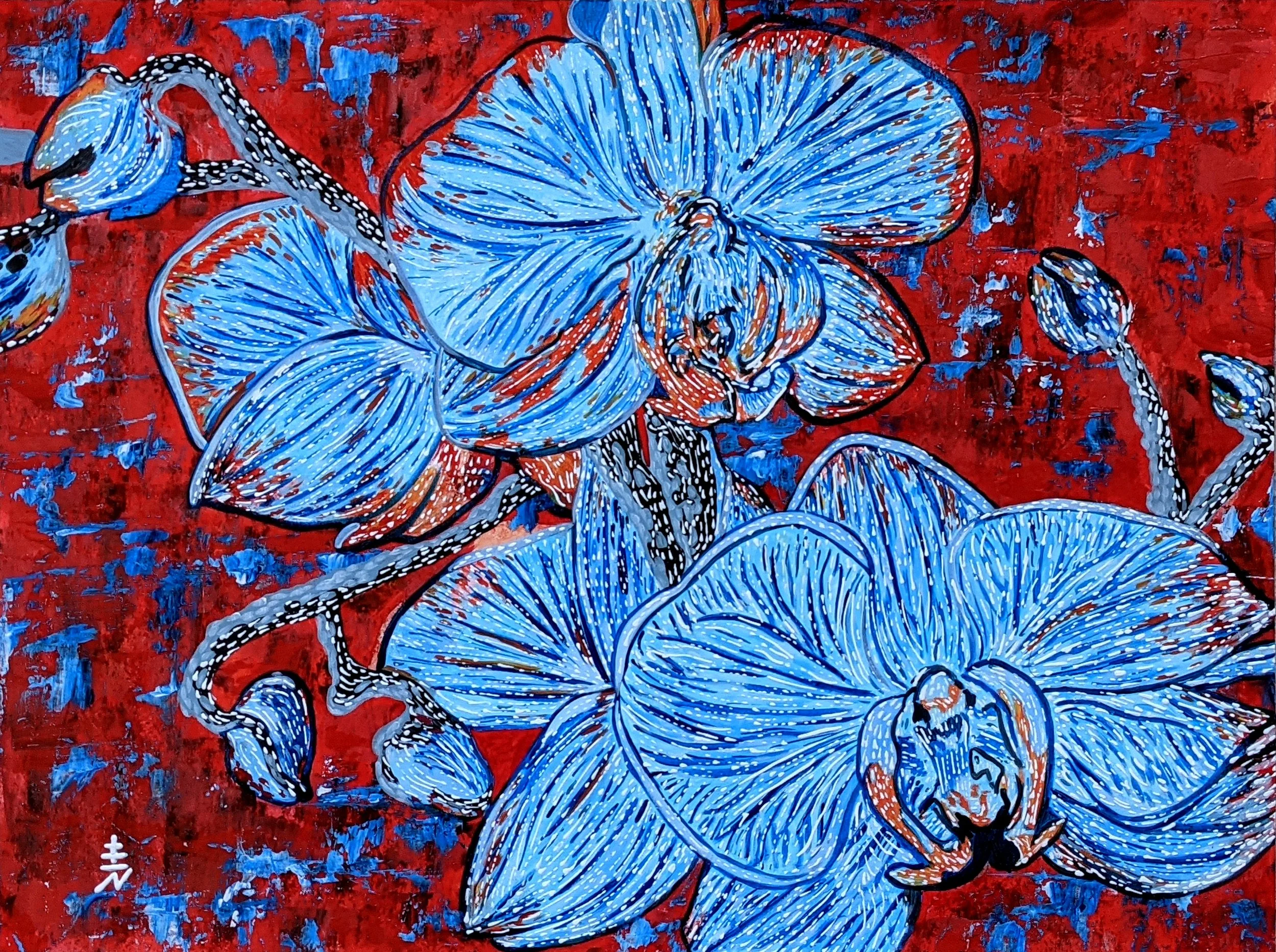 Cherry Blue by Vincent Keele
18x24 Acrylic on Paper