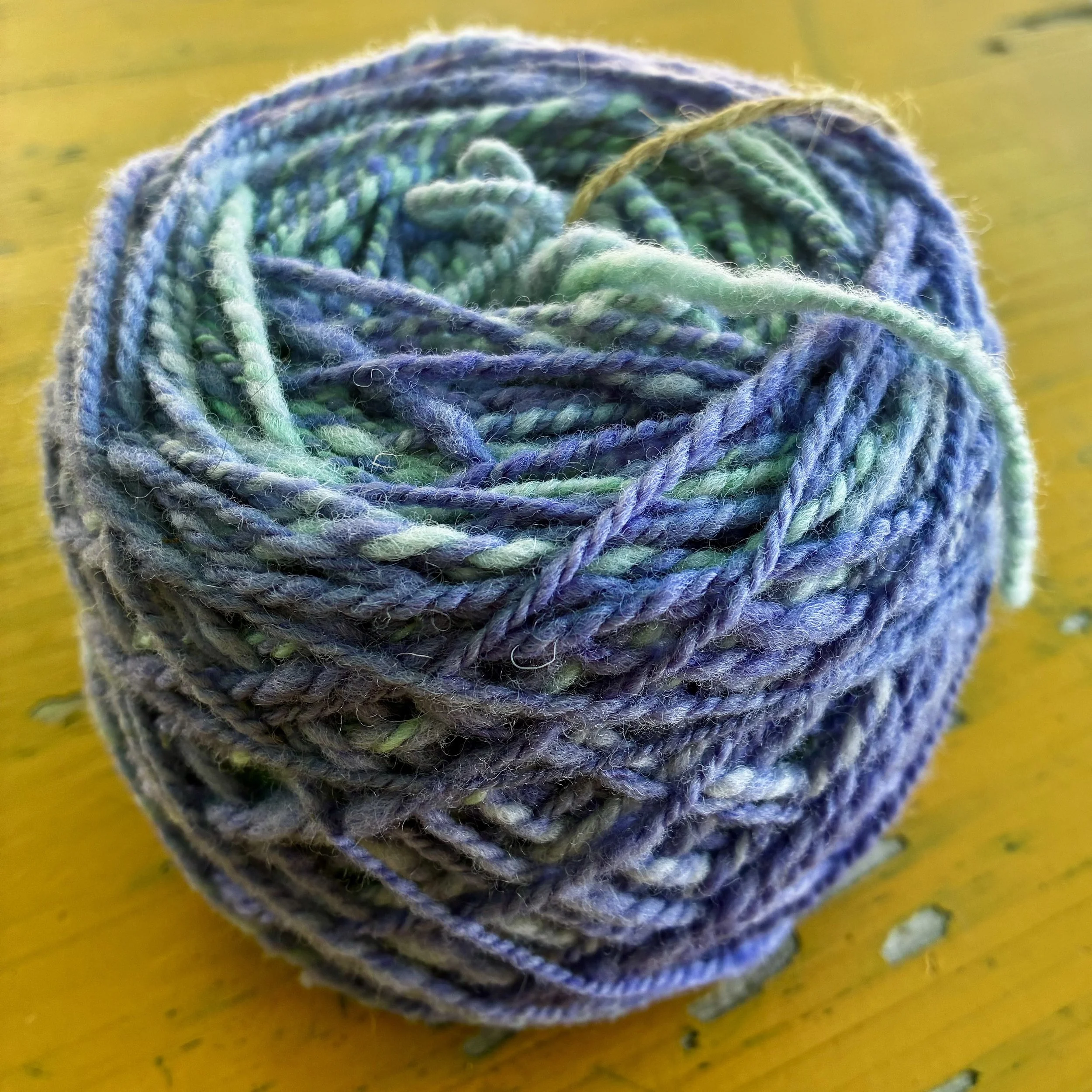 Hand-dyed, Hand-spun Yarn (purple/teal)