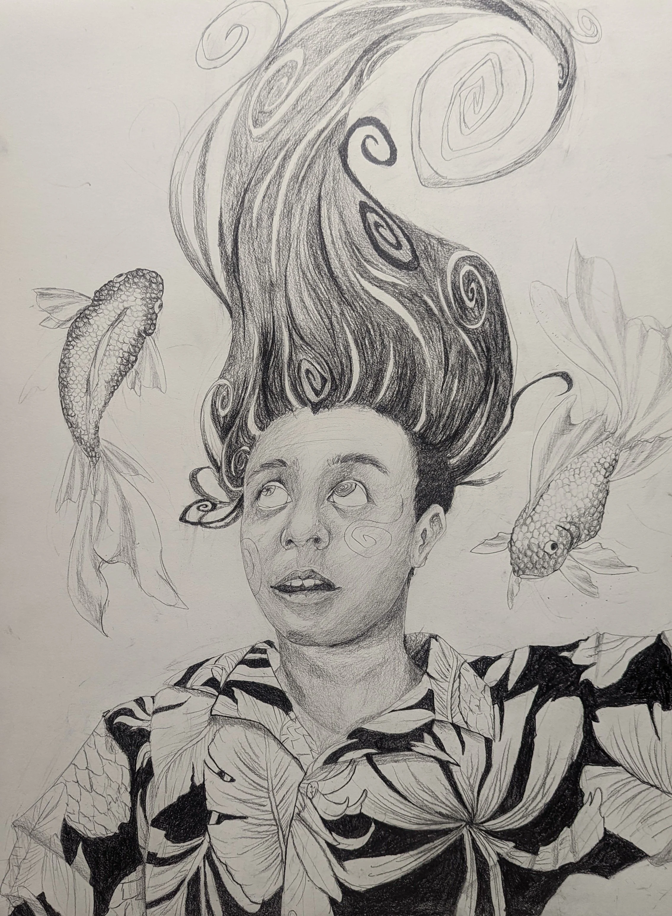 Delirium Self Portrait || Charcoal and Pencil ||2023