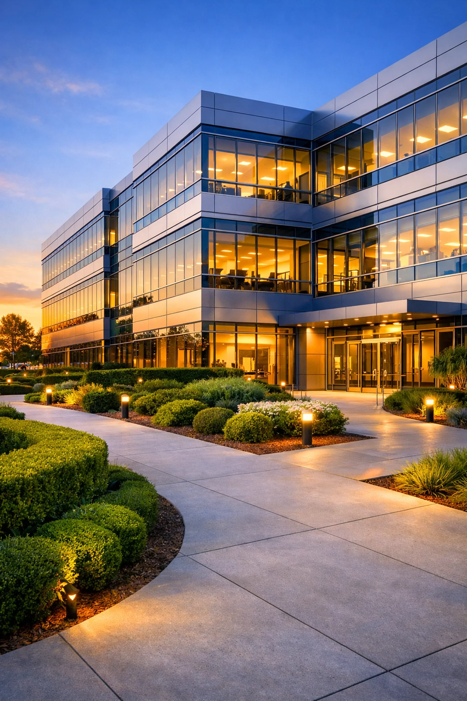 The exterior of a Property Management office building that was just cleaned by a Hudson County Commercial cleaning company