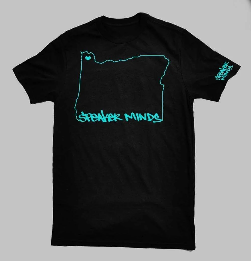 Speaker Minds - Cyan Oregon Tee