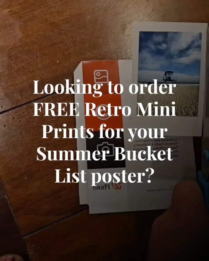 Walgreens has a code right now for 2FREE retro mini prints and it&rsquo;s the perfect way to print your Carlsbad Days Summer Bucket List (if you are using the the Instax camera or printer)🌞

Order on the Walgreens website (browser, not the app) for 
