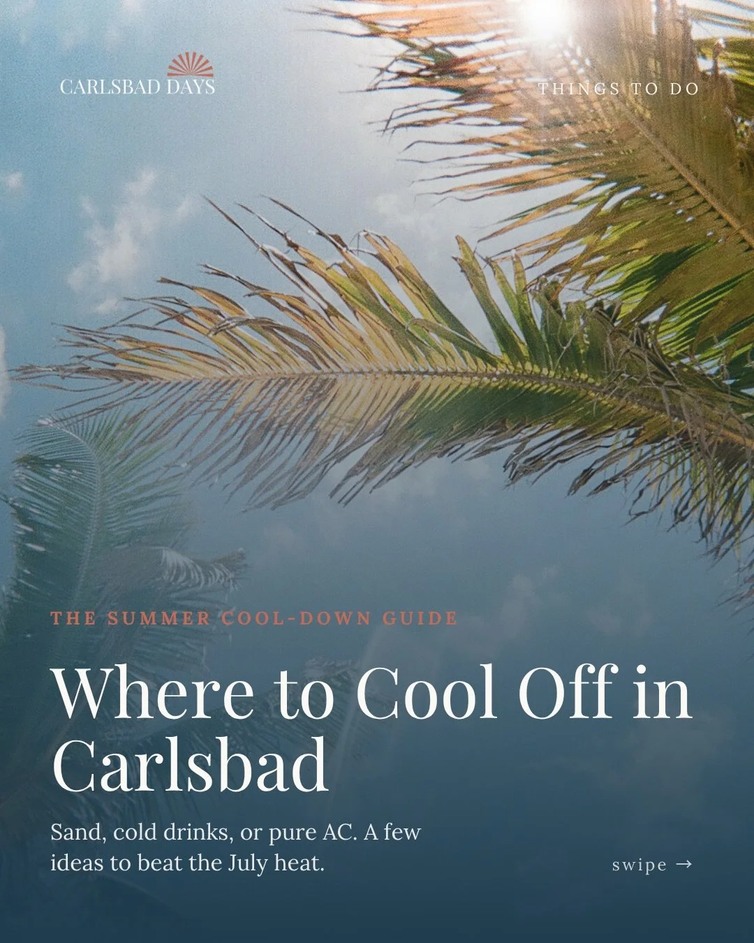 It&rsquo;s a hot one out there today 🌞 Here is a round up of our current favorite spots around Carlsbad to beat the heat.

Beaches, the lagoon, resort pool passes (no hotel stay needed), AC escapes, and a few indoor spots the kids will love too.

@k