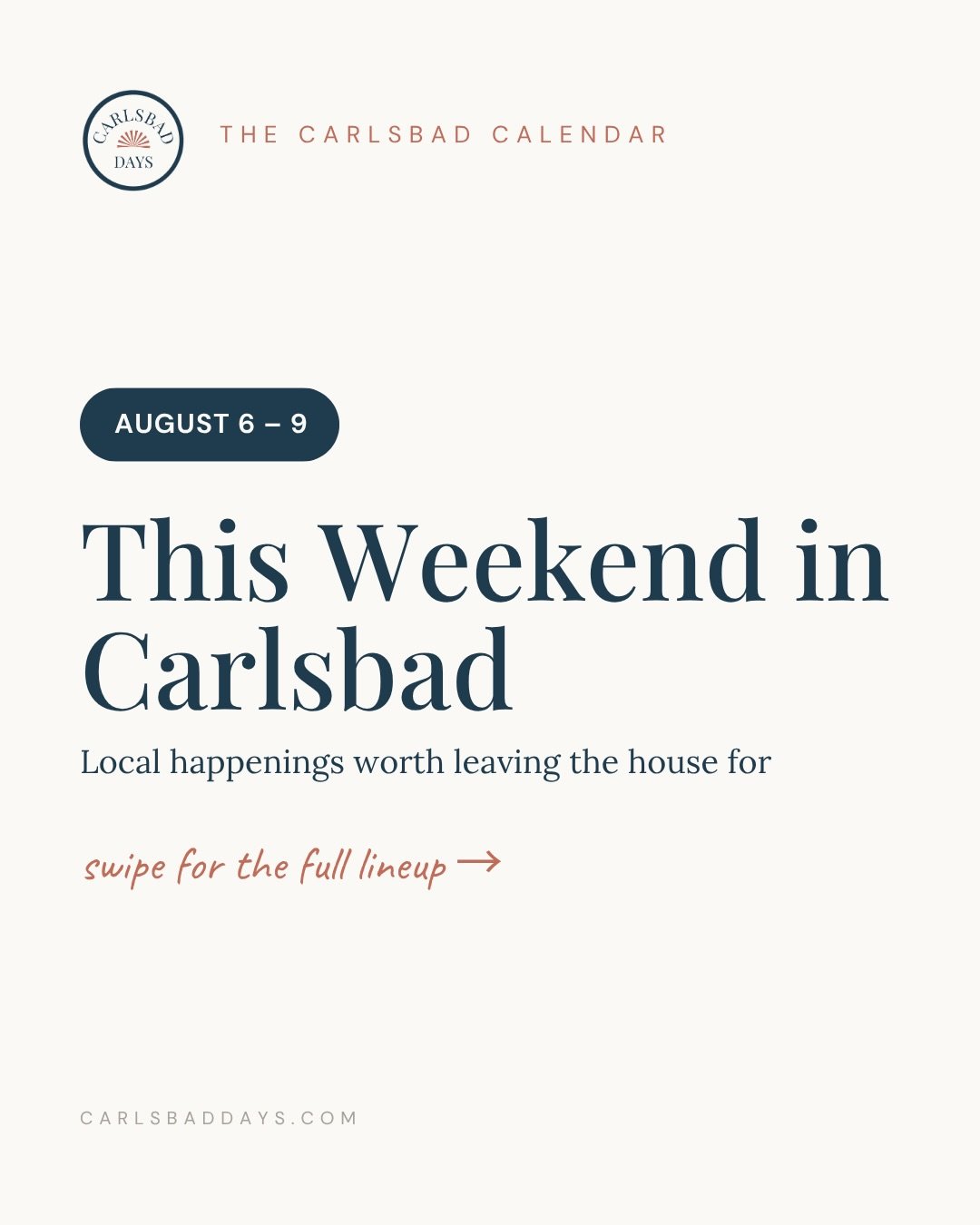 Your Carlsbad weekend, sorted.

Five things worth leaving the house for this weekend, from beachside ranger talks to two free concerts under the stars. Swipe through 👉

🦭 Junior Rangers + Education Station 
💻 Open Coworking Day at Hera Hub @herahu