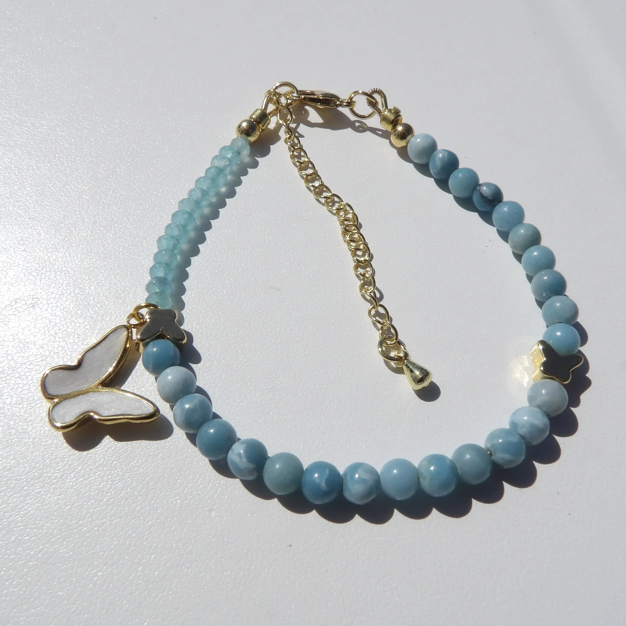 Larimar & Blue Apatite Butterfly Bracelet