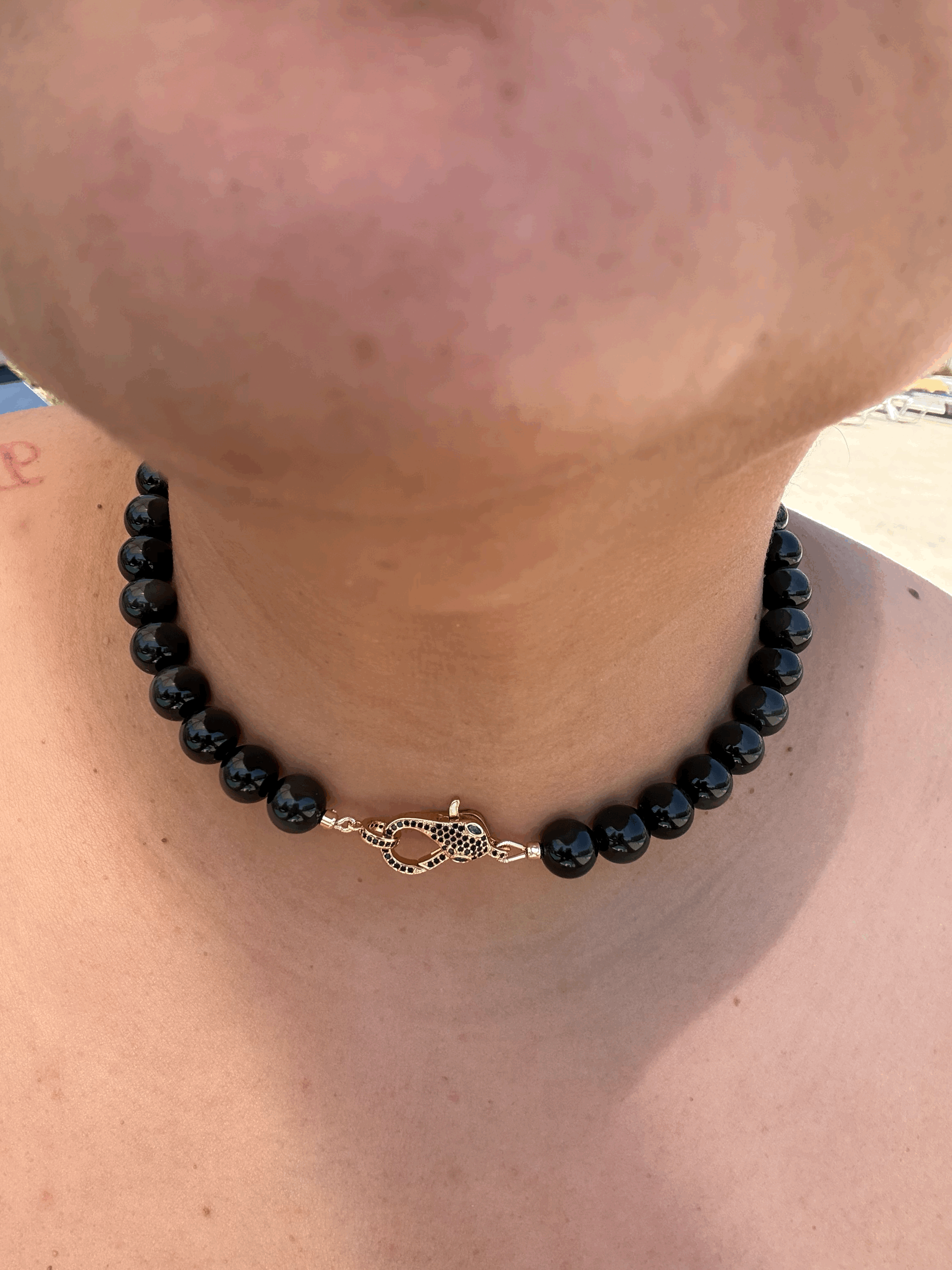 Rainbow Obsidian Protection Snake Choker