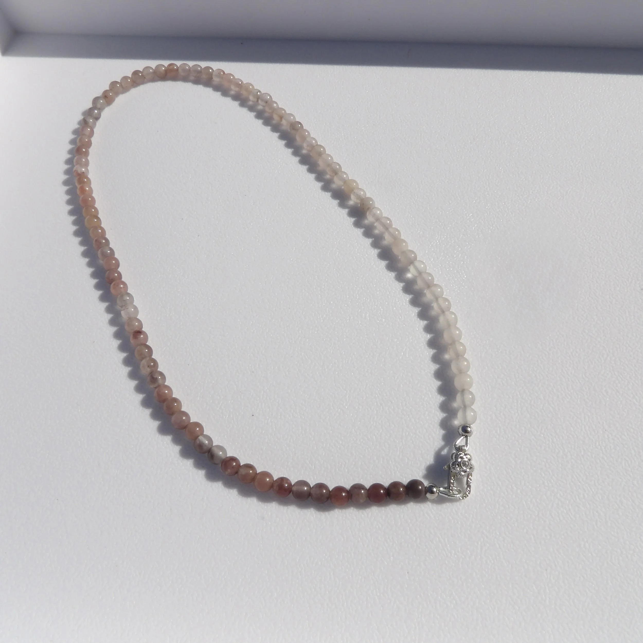 Ombre Pink Amethyst Rosebud Necklace