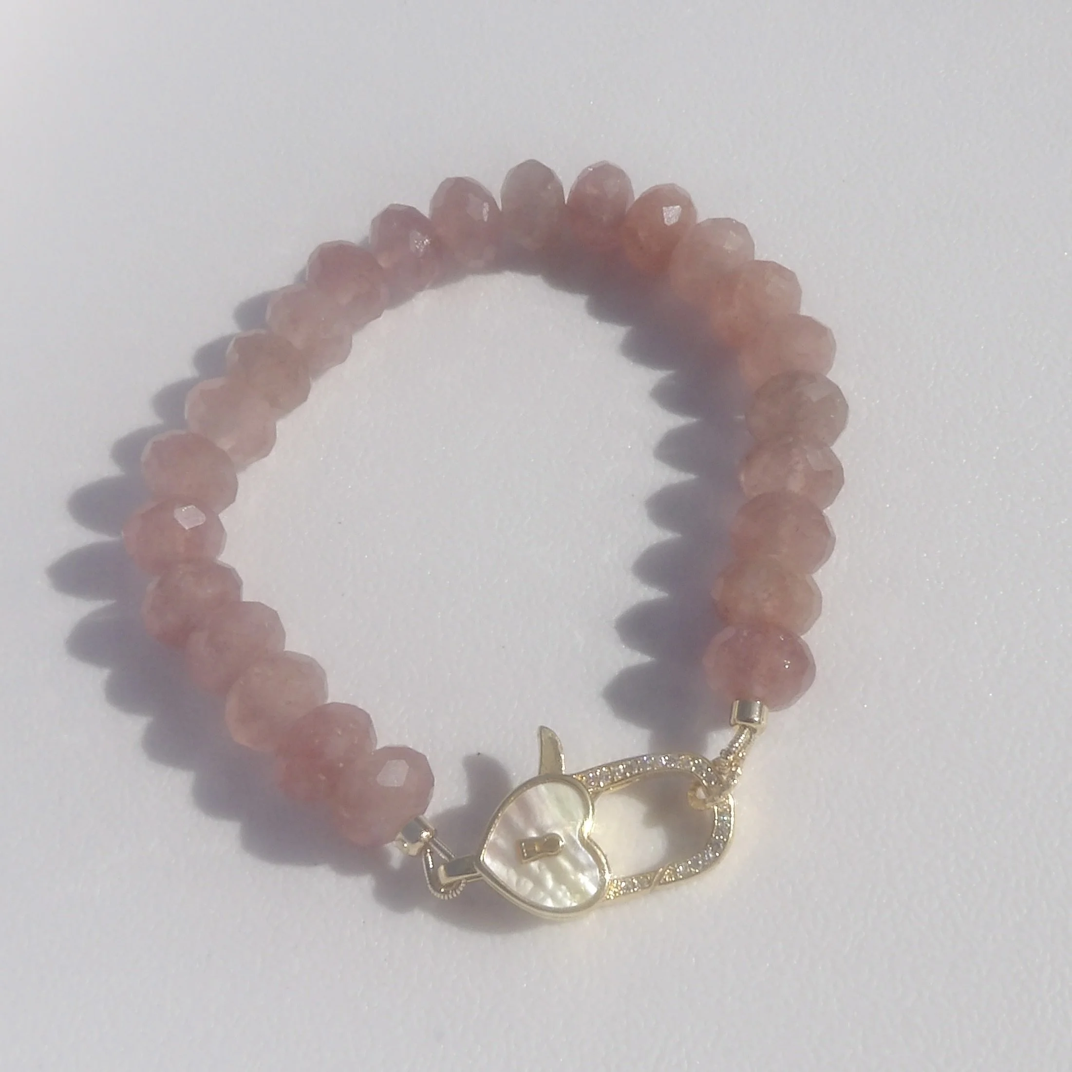 Strawberry Quartz Elegance Bracelet