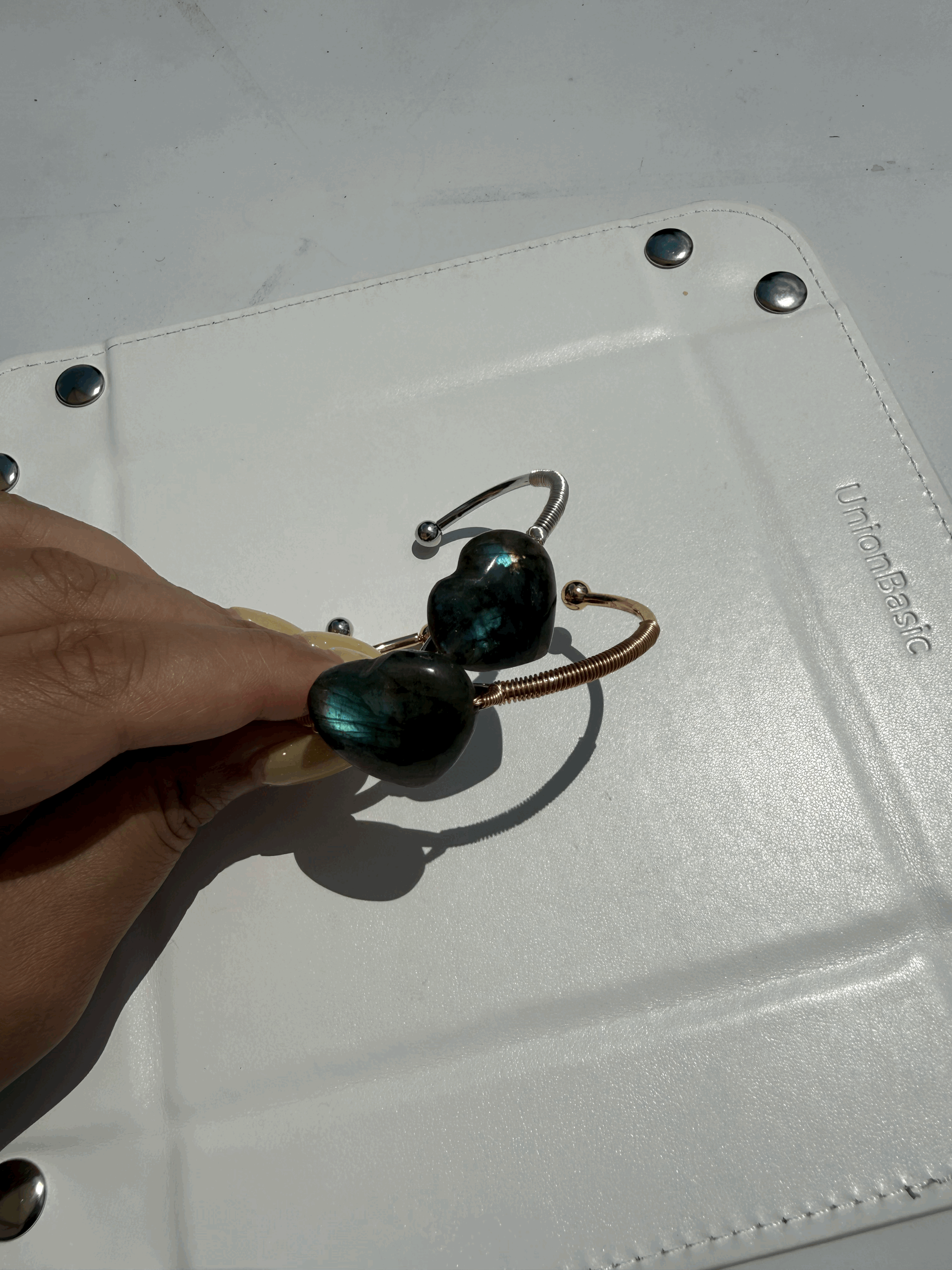 Flashy Labradorite Elegance Cuff
