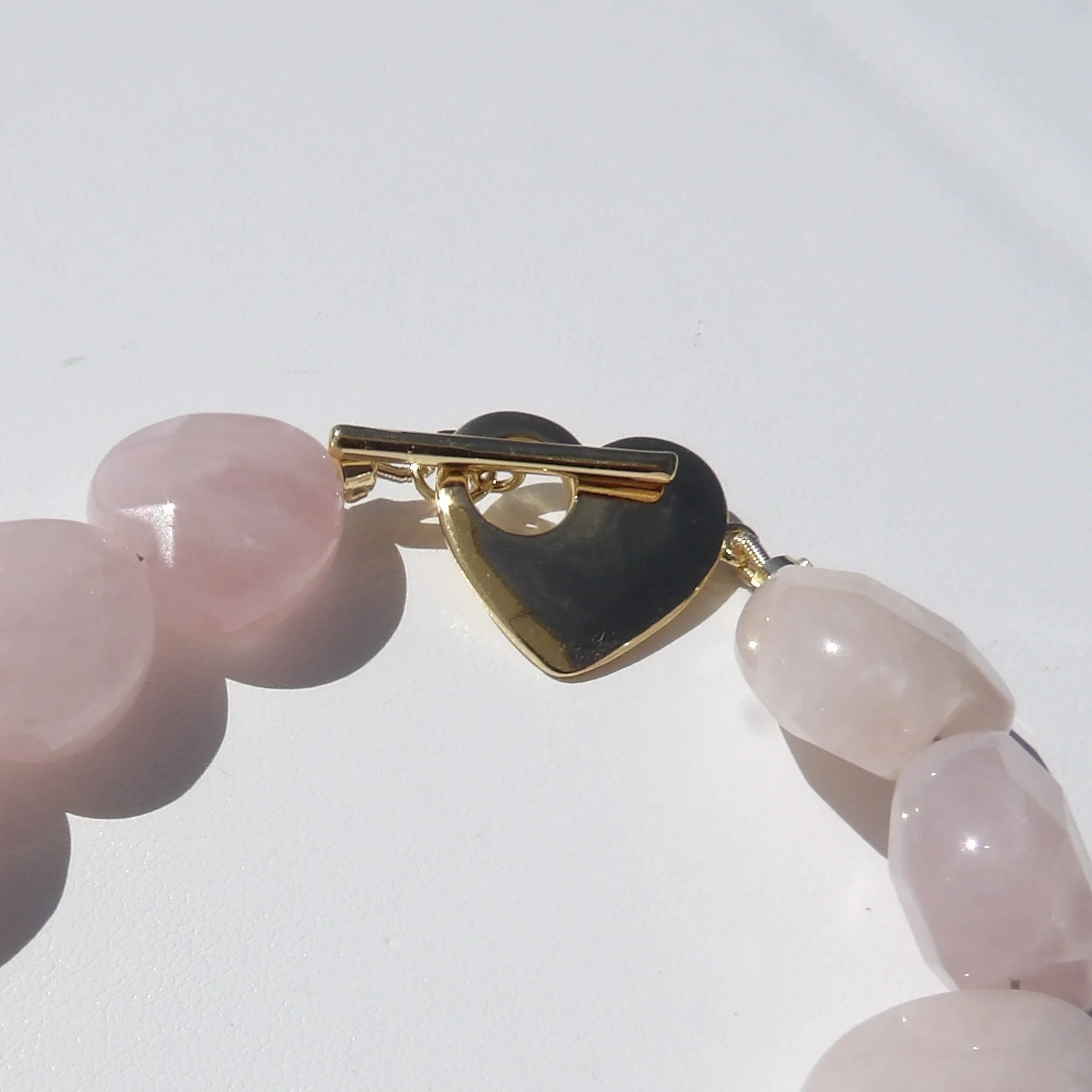 Rose Quartz Heart Necklace - 18 Inches