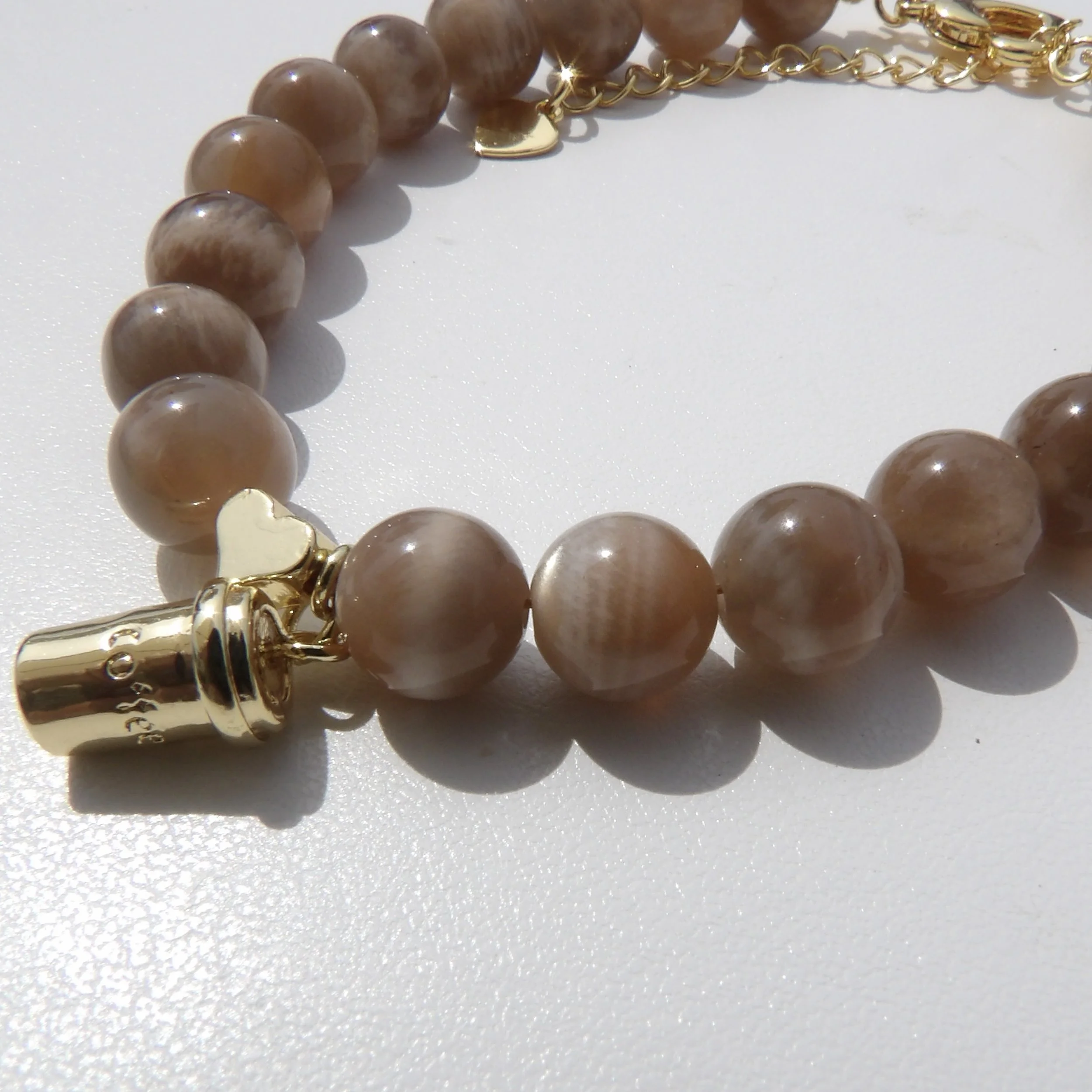 Brown Moonstone Coffee Lovers Bracelet