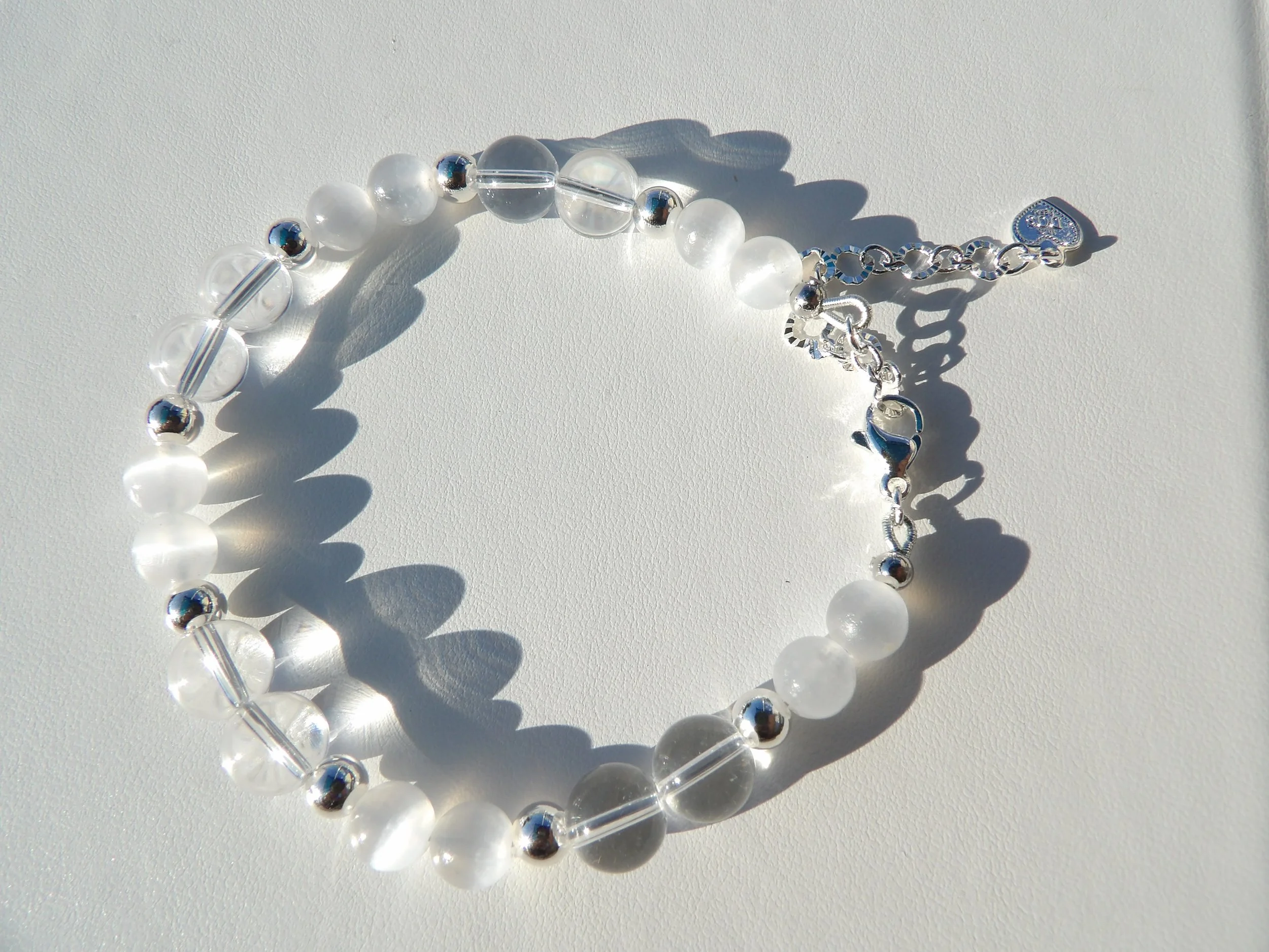 Energy Cleansing Clear Quartz and Selenite Bracelet