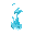 One of the many pixel works of the CPU, a moving work, a moving blue flame.