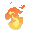 One of the many pixel works of the CPU, a moving work, a moving red flame.