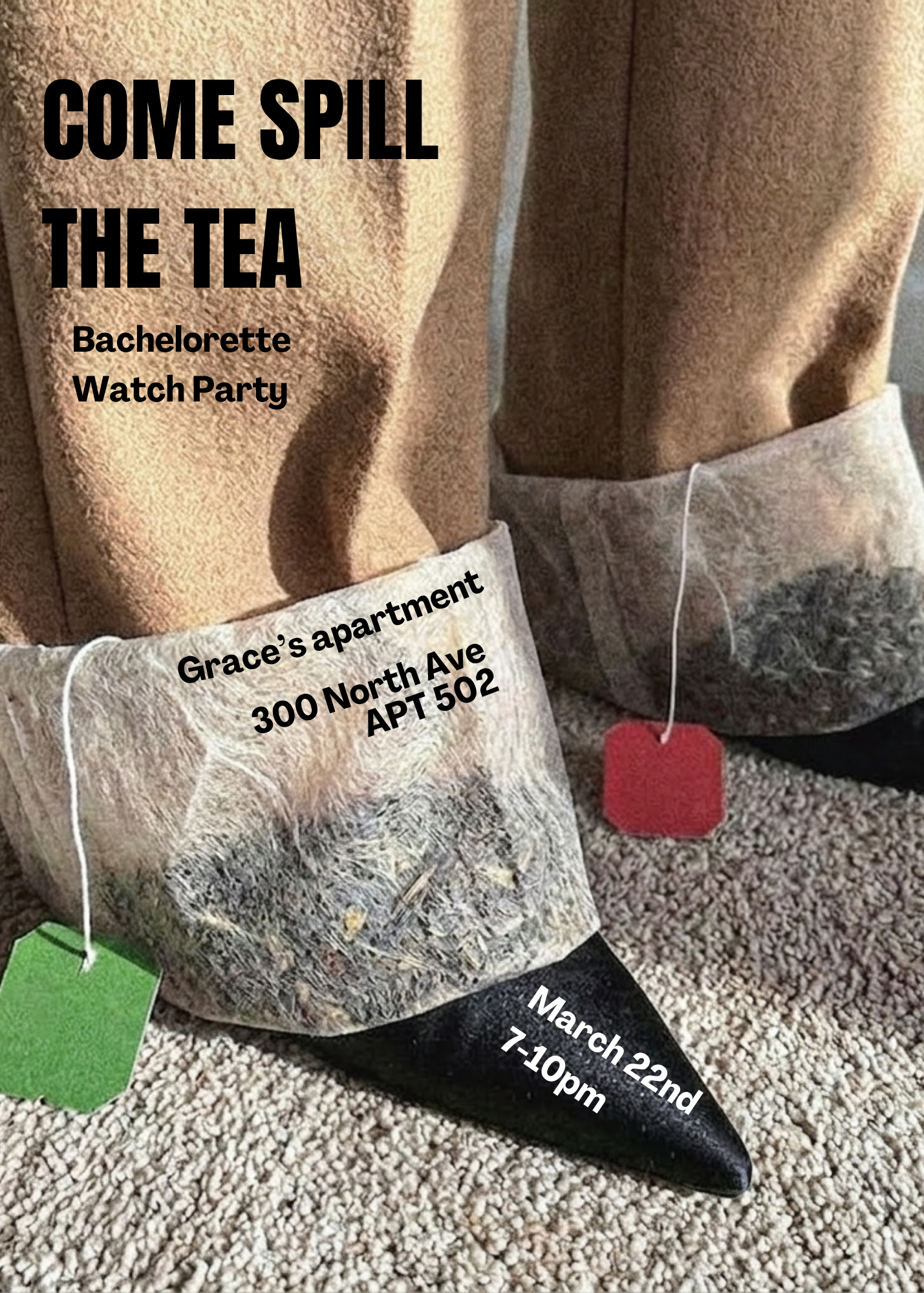 "Spill the Tea" Bachelorette Watch Party invite - digital download
