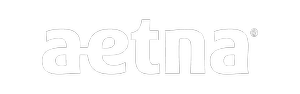A black background with the white logo and text 'aetna' in lowercase.