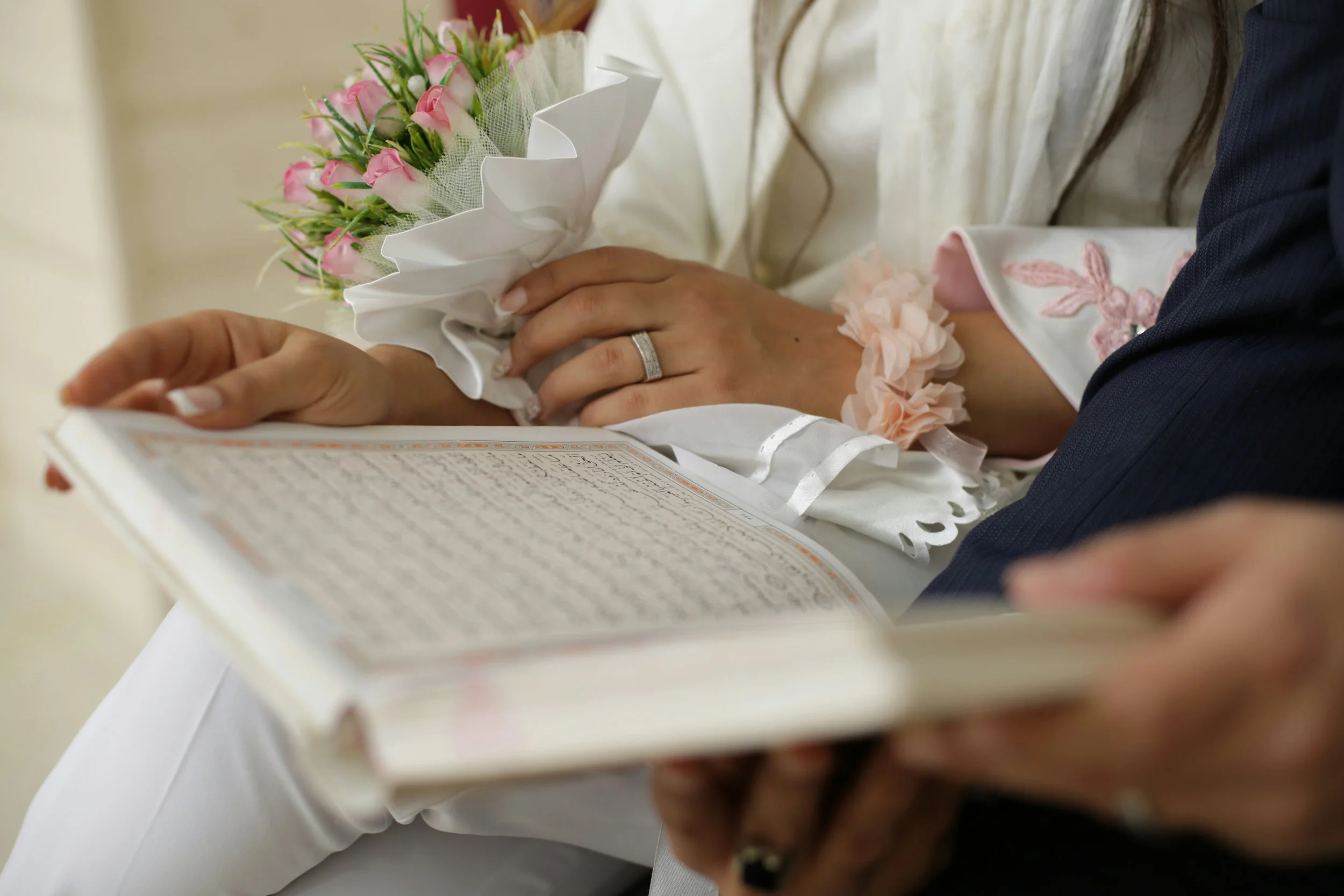 open Quran with soft lighting