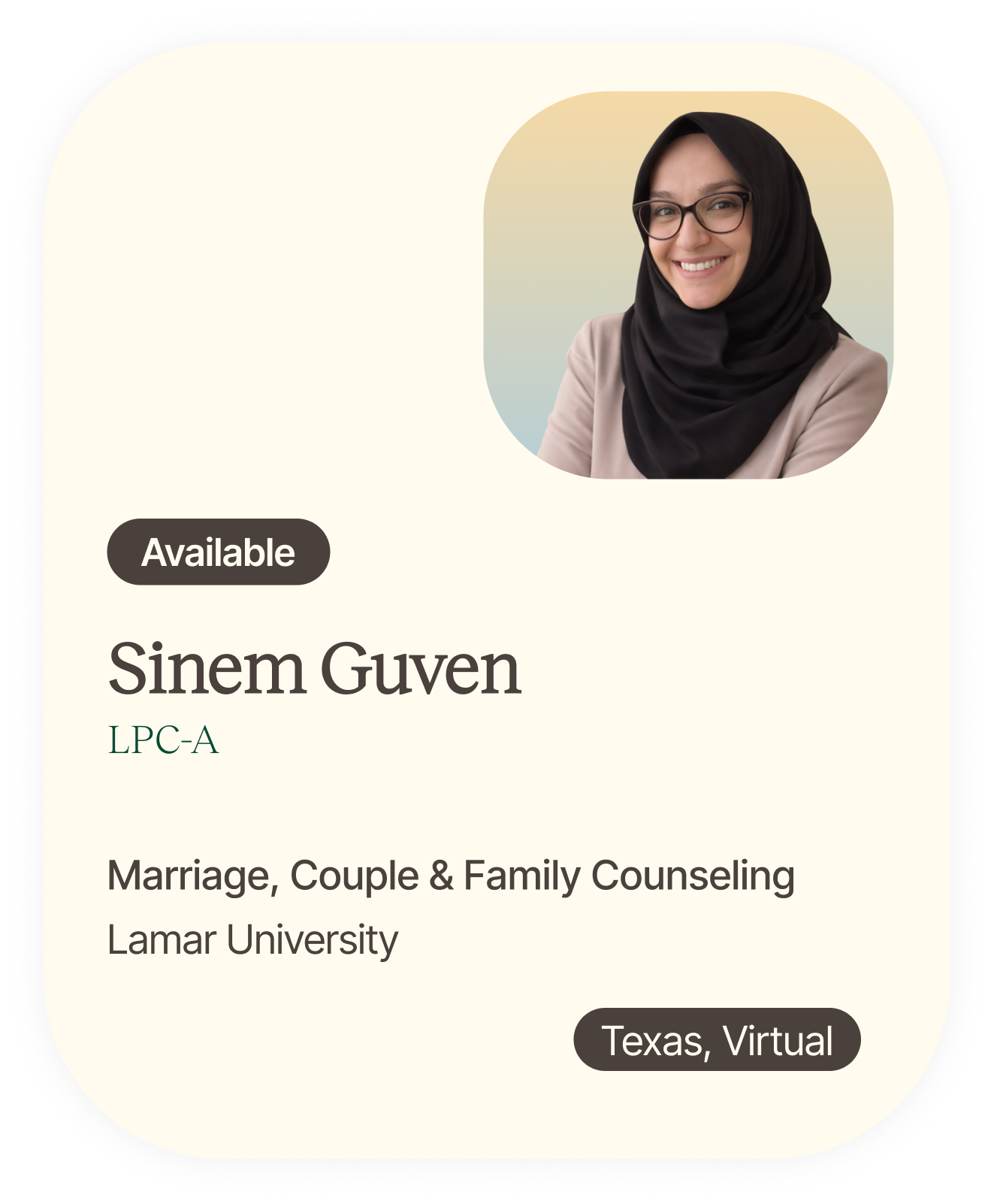 SINEM GUVEN, LPC-A