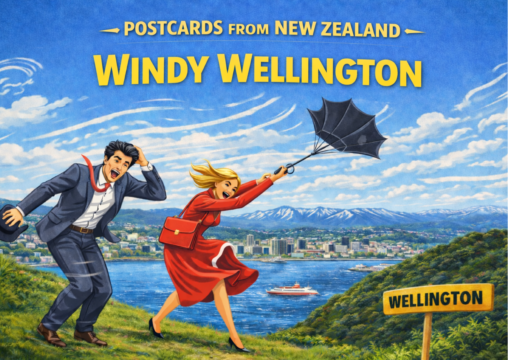 Set between rugged hills and the Cook Strait, Wellington's location makes it one of the windiest capitals in the world. 
Funneling air between the North and South islands, the city experiences strong and consistent gusts year-round. 
But the wind is 