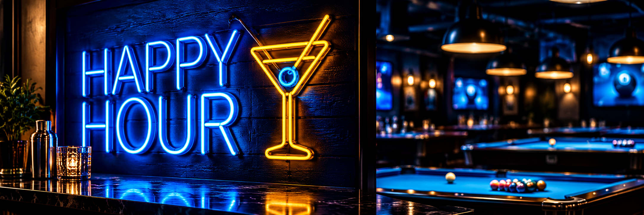 Happy hour at The Shark Den bar