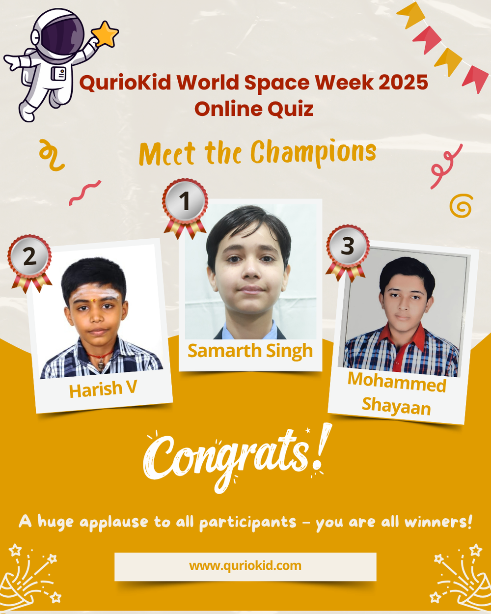 World Space Week 2025 online quiz champions poster