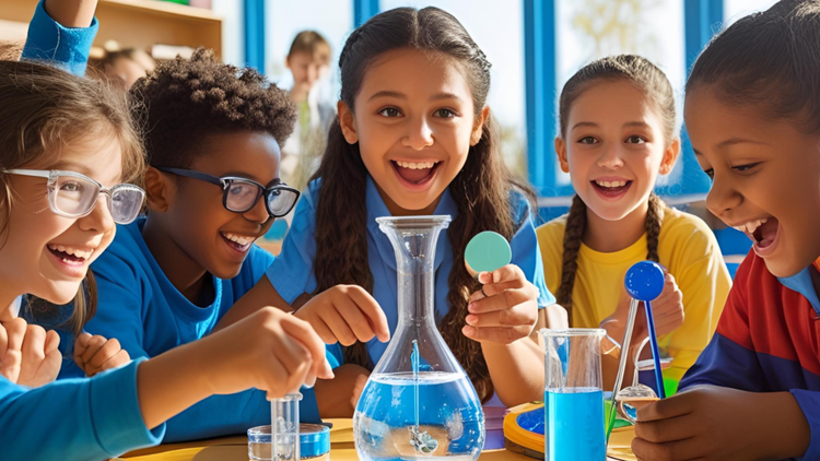 Students conducting science experiments