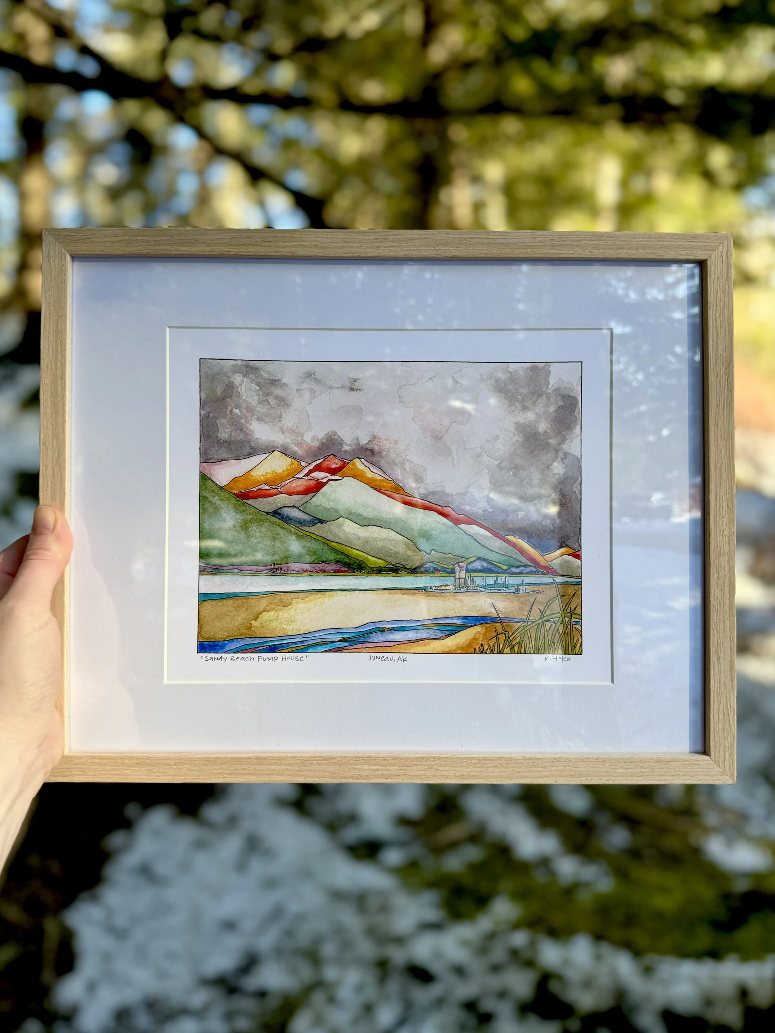 Sandy Beach Pump House Print