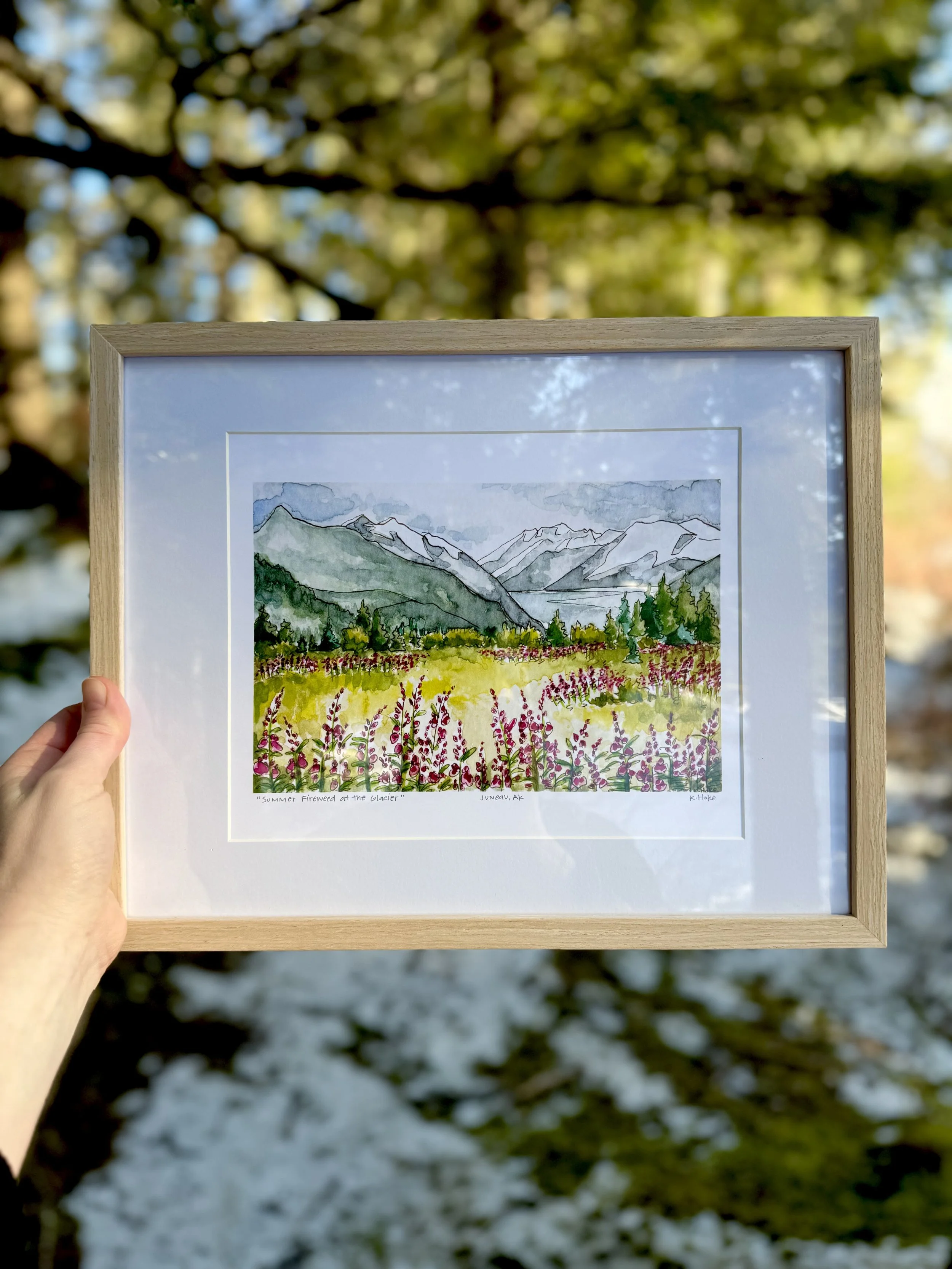 Summer Fireweed at the Glacier Print