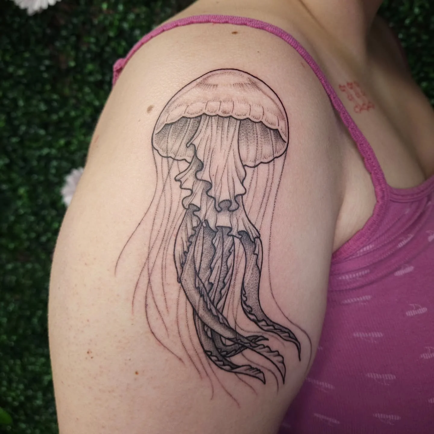 Got to add this jellyfish to Jayme's ocean themed sleeve ~ thank you!