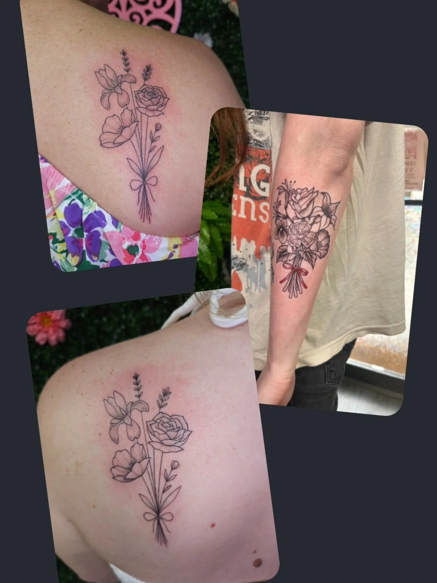 Same same but different! Do you want a matching tattoo but you want yours in a different font? We gotchu! ✨️

Ariel and I (Liz) worked together with this group to get their matching tattoos done in one session 🫶