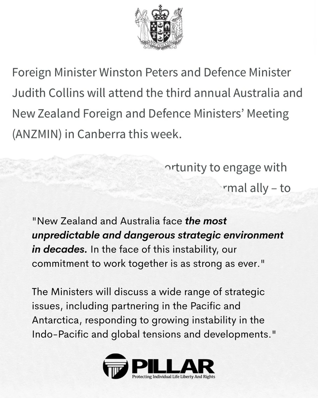 Last month we appeared before a Select Committee to support stronger partnerships with like-minded nations to defend the Pacific from foreign threats.
The NZSIS, ASIO, PILLAR, and now the government have all recognised the urgency.
The Pacific must r