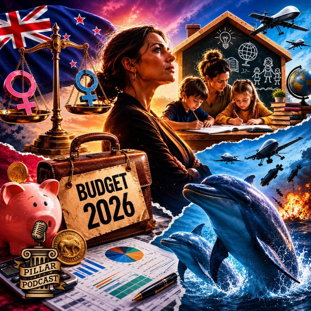 Woman, Budgets, Home Schooling &amp; Dolphin bombs | 030

Does NZF&rsquo;s Definition of a Woman bill fix anything? Who are the winners and losers of the budget 2026 announcement? A win for home schoolers! Dolphin warfare, and much more. 

Episode ou