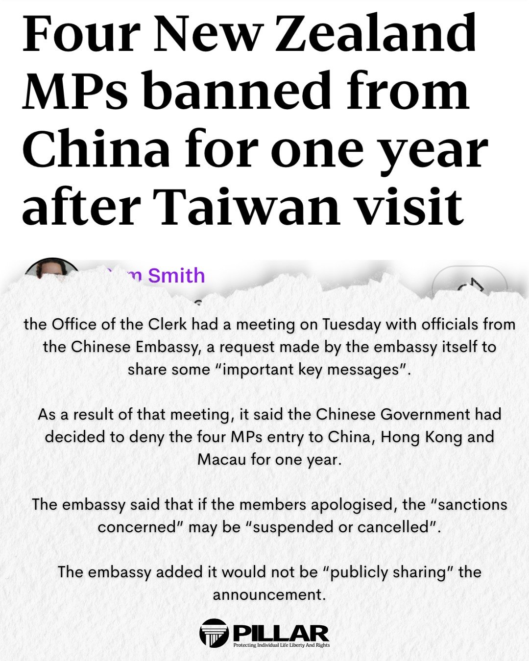 No amount of trade, investment, or political leverage should exempt any foreign government from scrutiny when it seeks to influence New Zealand's democracy.