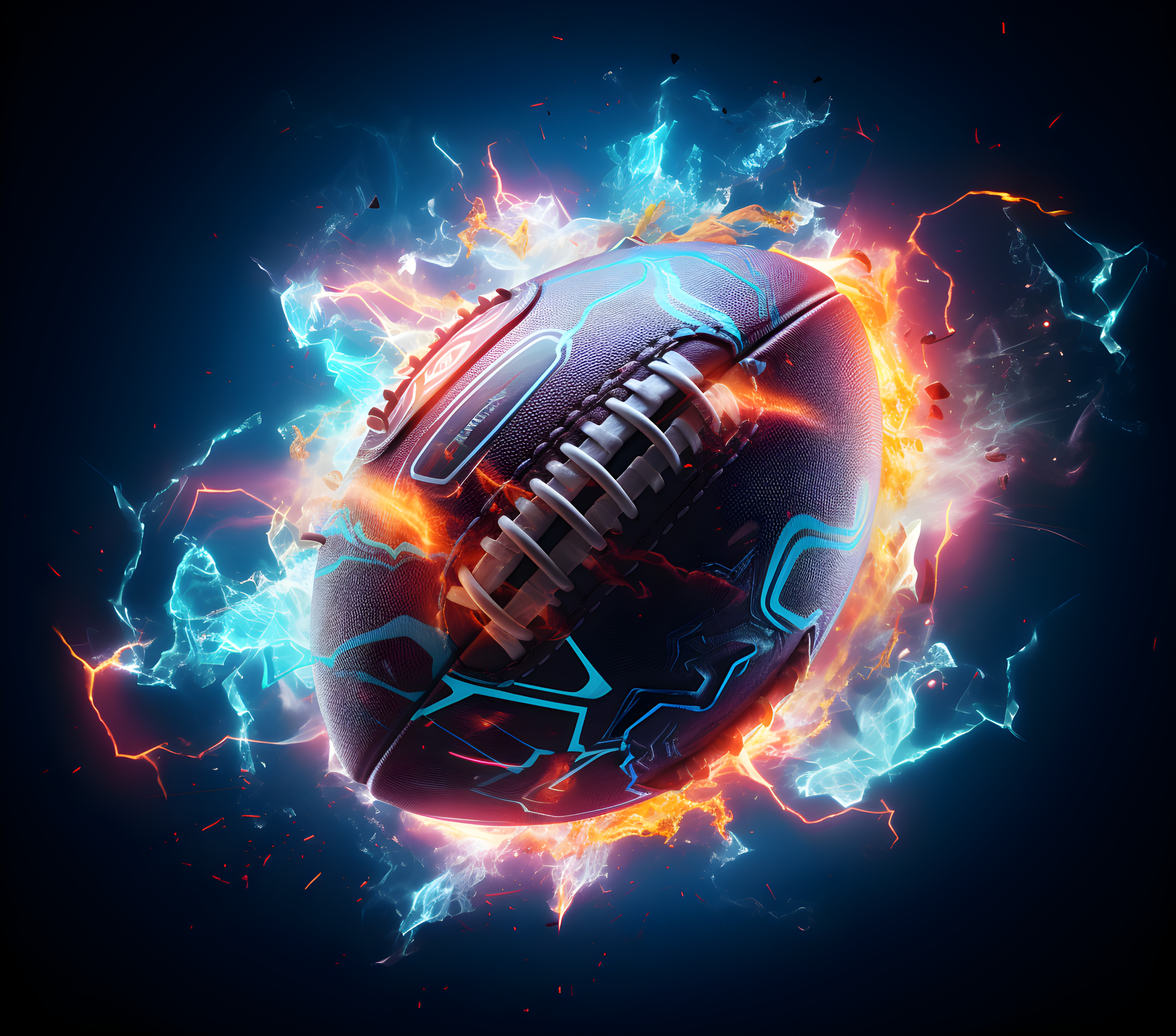 Football with Lighting Around It