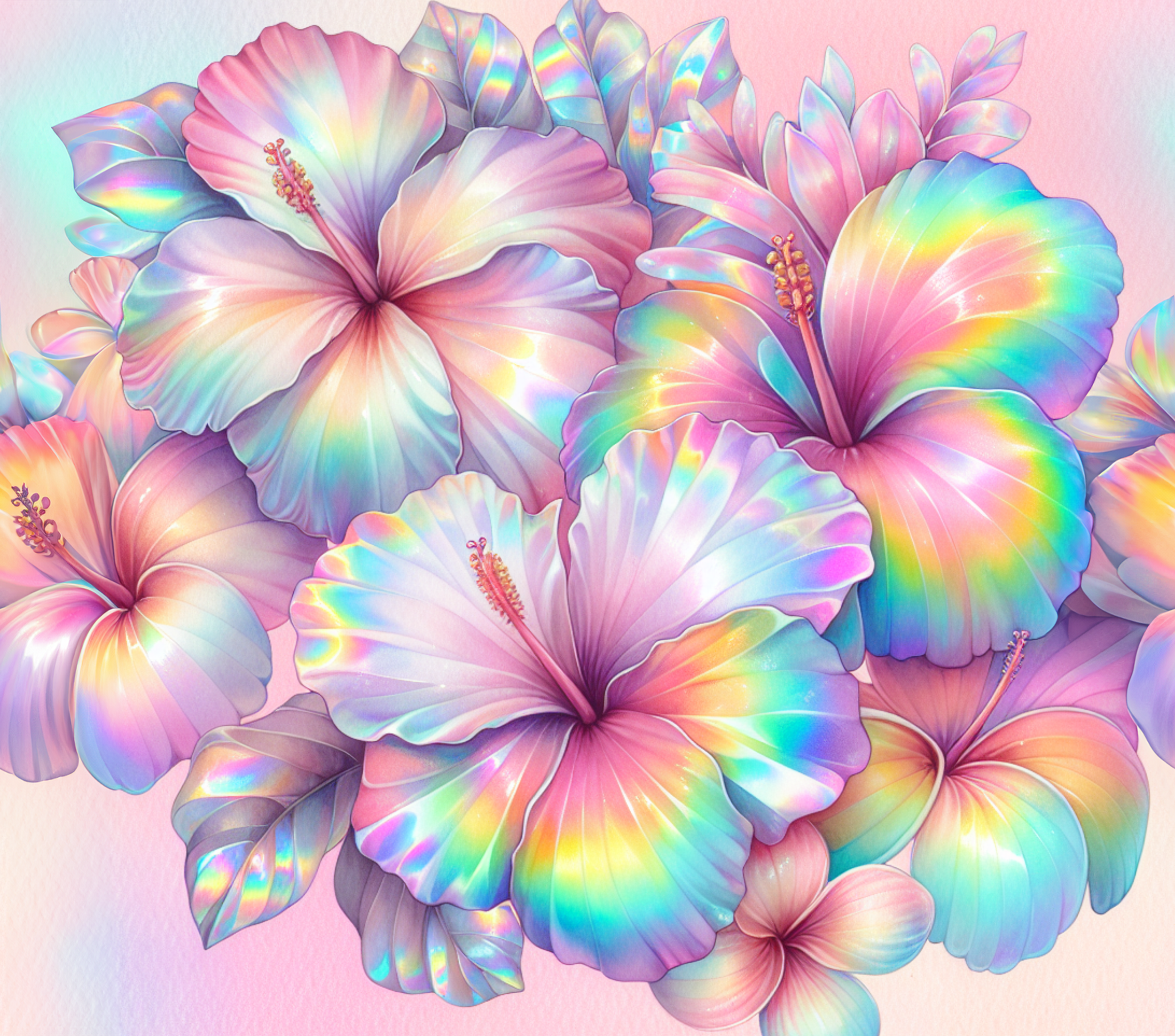 Hibiscus Flowers - Rainbow