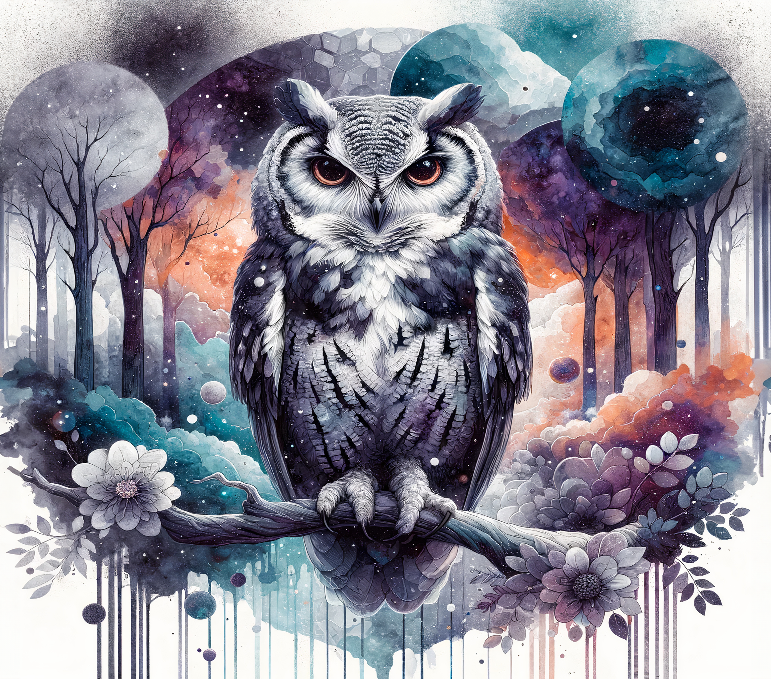 Owl - Perched on Branch