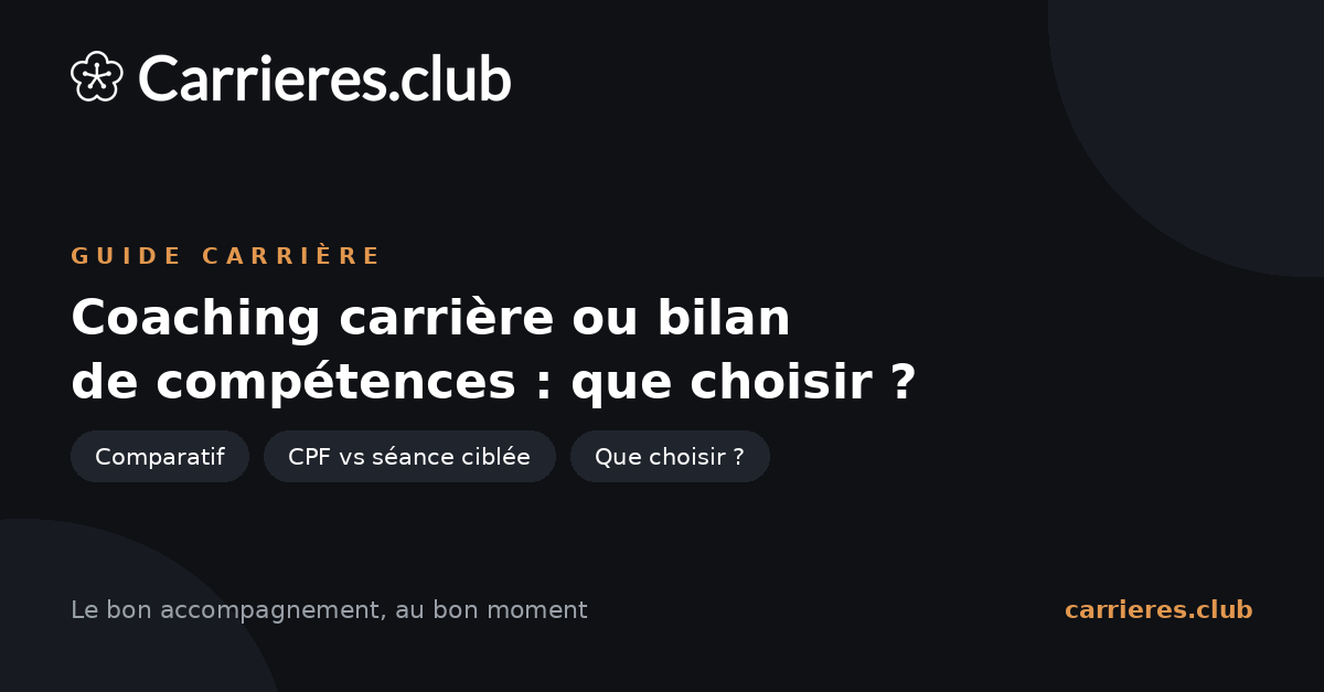 Coaching carrière ou bilan de compétences : que choisir ?