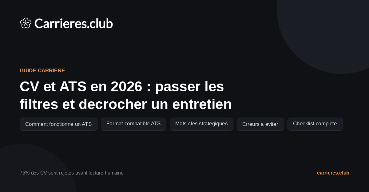 CV et ATS en 2026 : le guide complet pour passer les filtres et décrocher un entretien