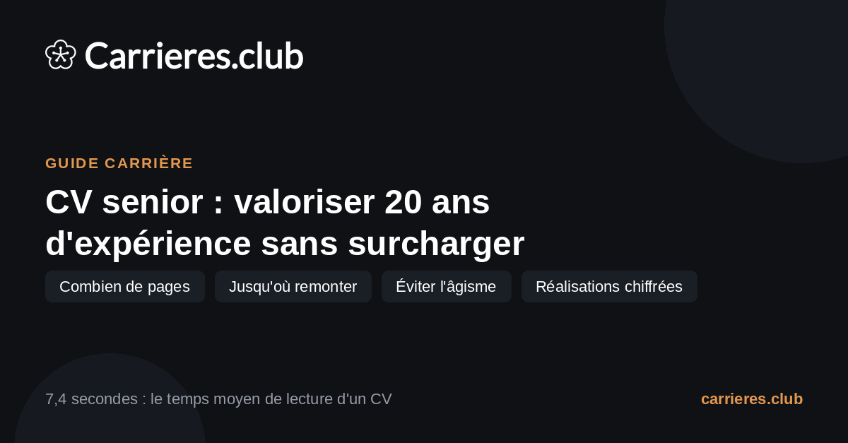 Comment faire un CV quand on a beaucoup d'expérience (guide 45-50 ans et +)