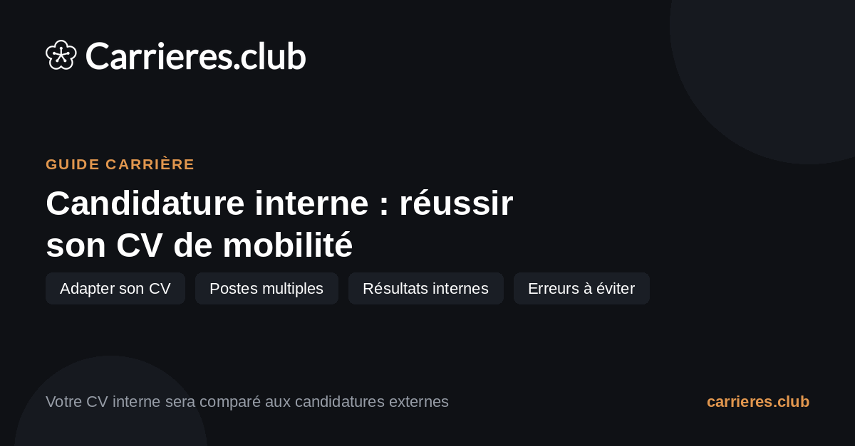 Comment faire un CV pour une candidature interne (mobilité interne réussie)