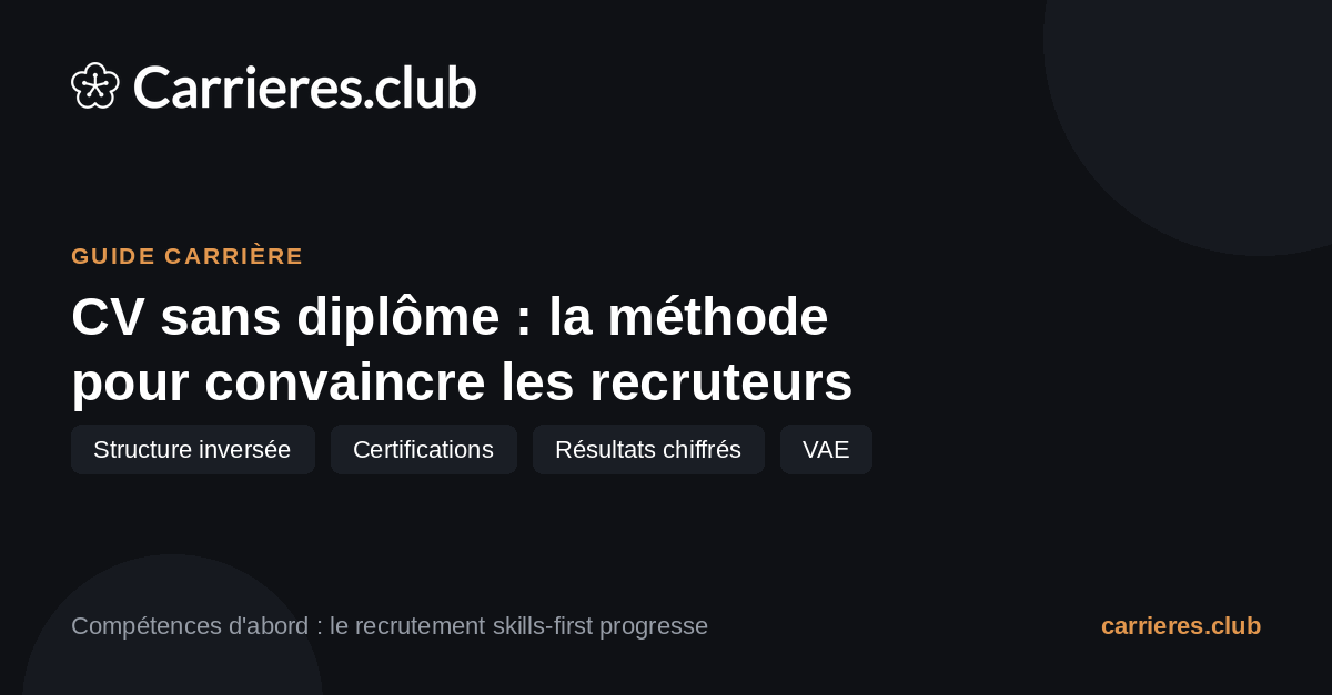 Comment rédiger son CV quand on n'a pas de diplôme (guide complet)