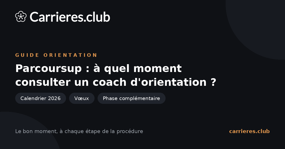 Parcoursup : à quel moment consulter un coach d'orientation ?